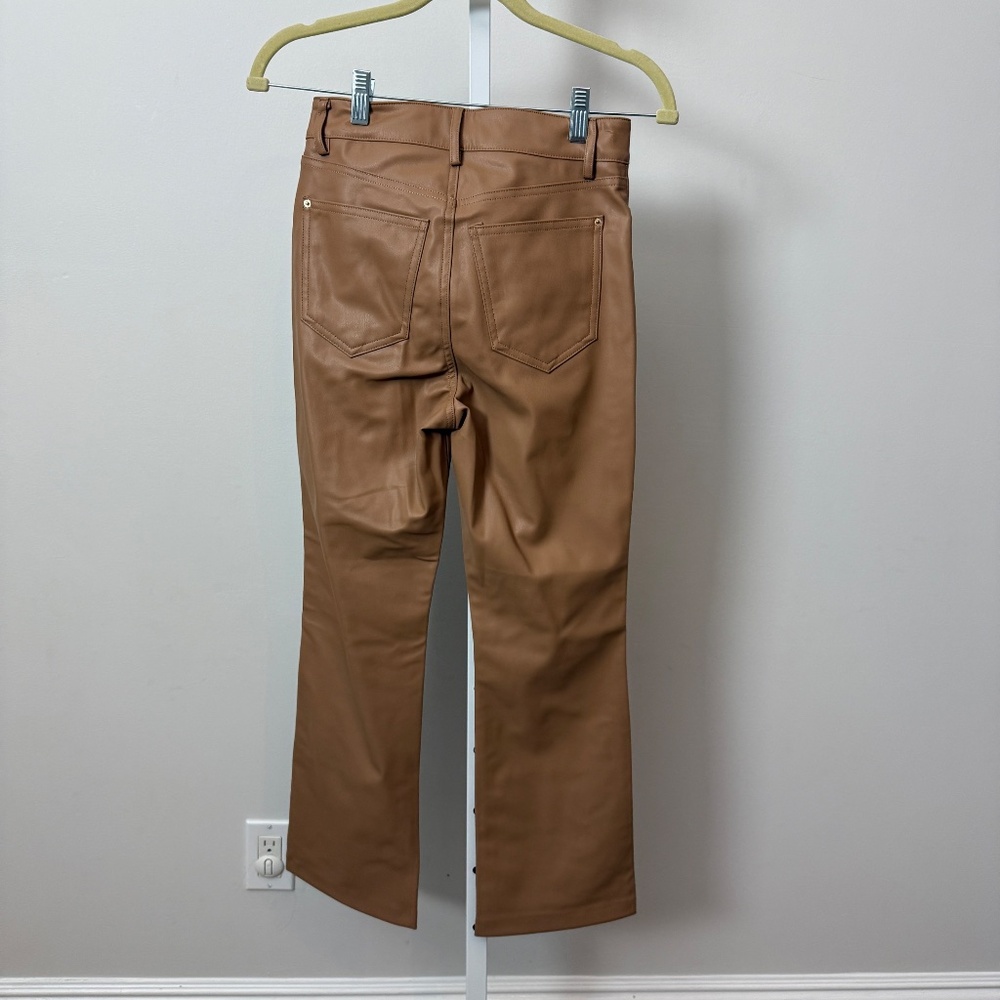 Zara‎ Faux Leather Wide Leg Pants whisky size 0 - Picture 5 of 6